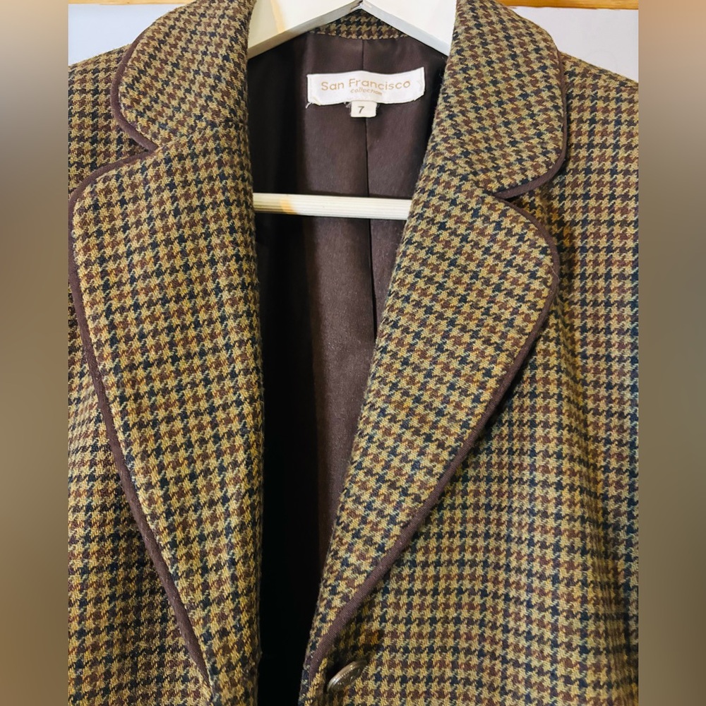 San Francisco-Brown Checkered Coat - Picture 3 of 12